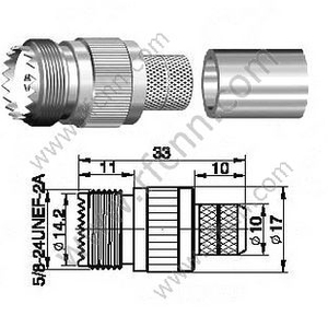 UHF weibliche Crimp für RG213 RF-Anschluss