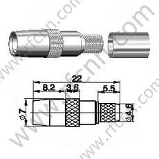 SMB-Stecker Crimp für RG58 RF-Anschluss