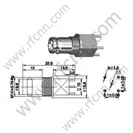 BNC-Buchse für PCB RF-Anschluss