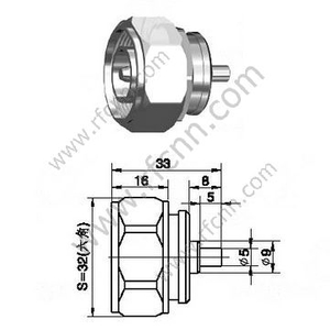 DIN 7/16 männlich für RG402 Halbsteifes Kabel HF-Stecker