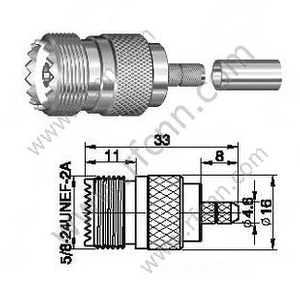 UHF-weibliche Crimp für RG142 RF-Anschluss
