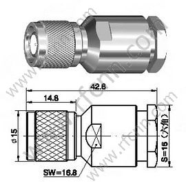 TNC-Stecker-Klemme für RG213 RF-Anschluss