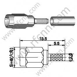 SSMA Male Crimp für RG174 RF-Anschluss